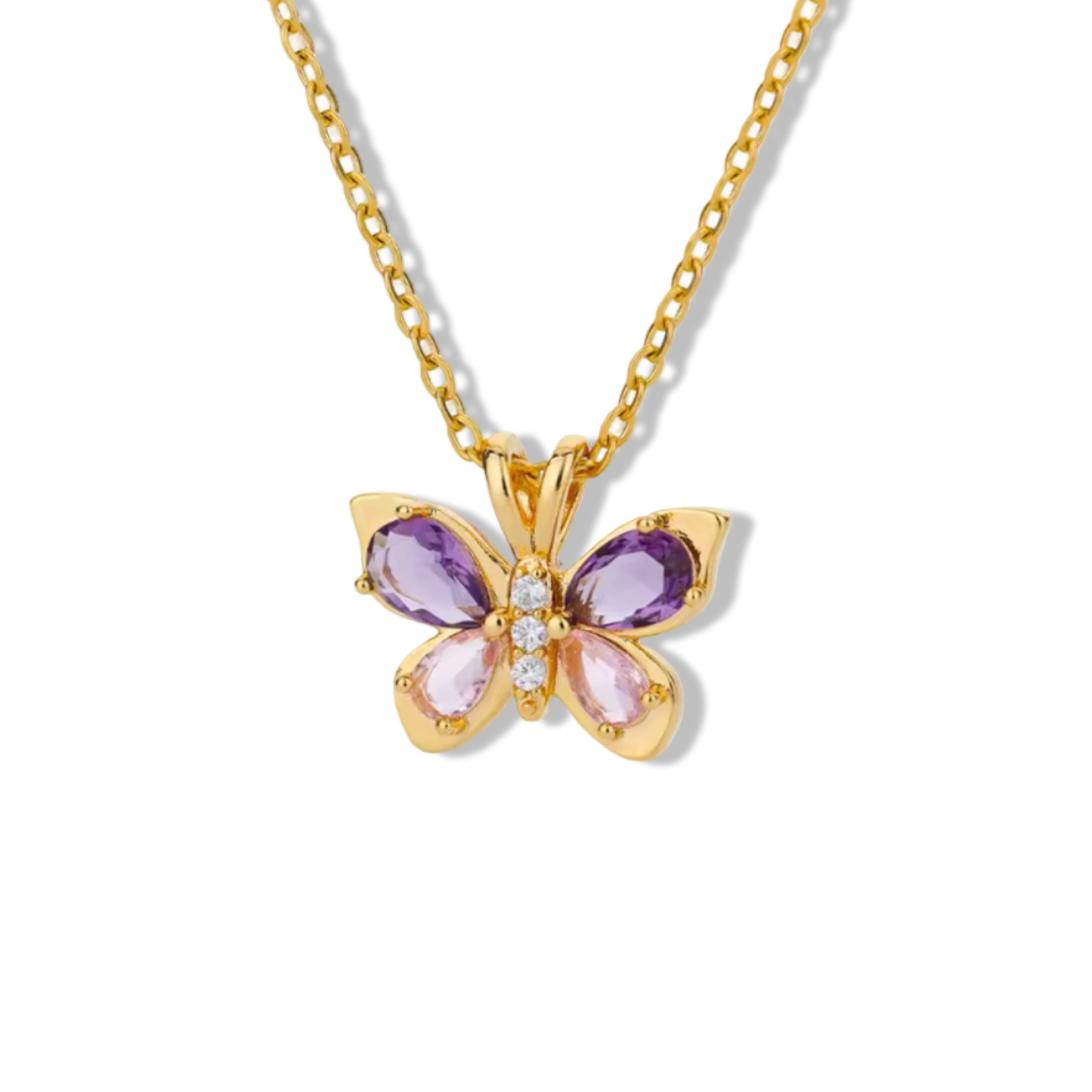 Purple & Pink butterfly necklace
