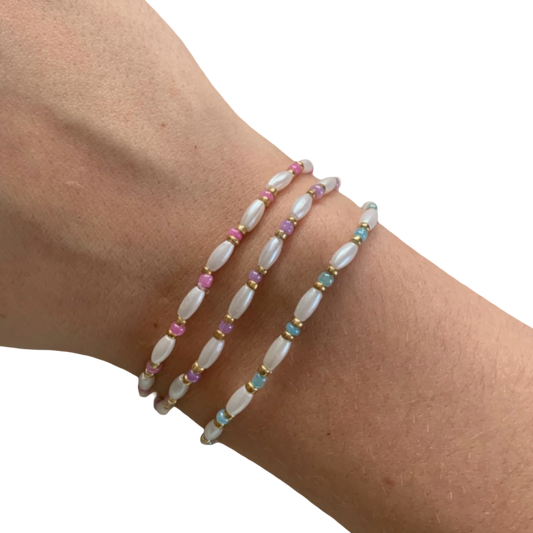 Long pearl beads bracelet